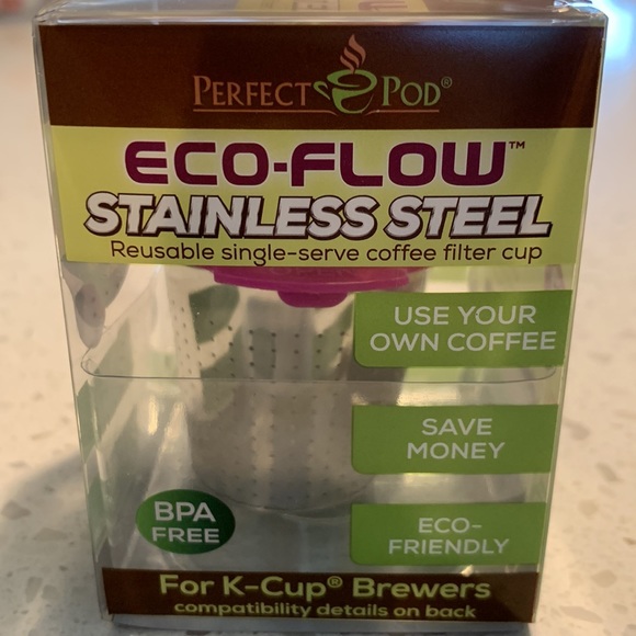 NIB Reusable Stainless Steel Single-Serve Coffee Filter Cup for K-Cup Br… - Picture 2 of 9